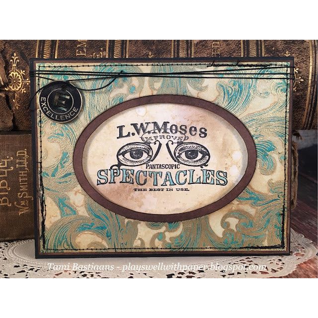 Tim Holtz Cling Rubber Stamps SCROLLWORK CMS367 spectacles