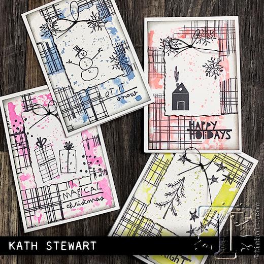 Tim Holtz Cling Rubber Stamps SEASONAL SCRIBBLE CMS386 snowman