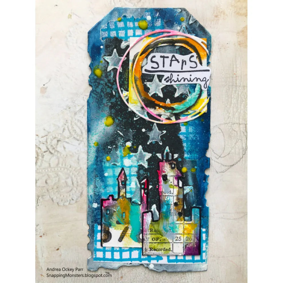Tim Holtz Cling Rubber Stamps SEASONAL SCRIBBLE CMS386 stars | color-code:ALT01
