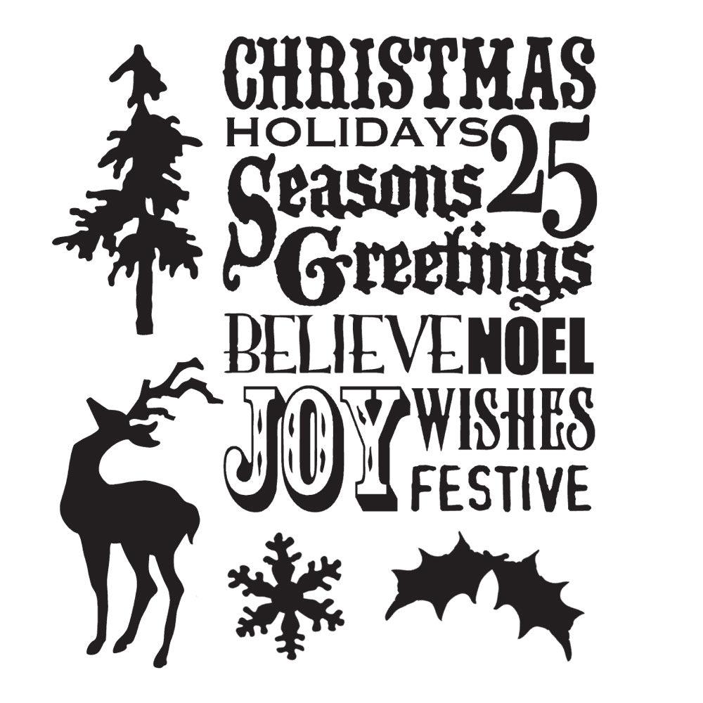Tim Holtz Cling Rubber Stamps SEASON'S SILHOUETTES CMS117