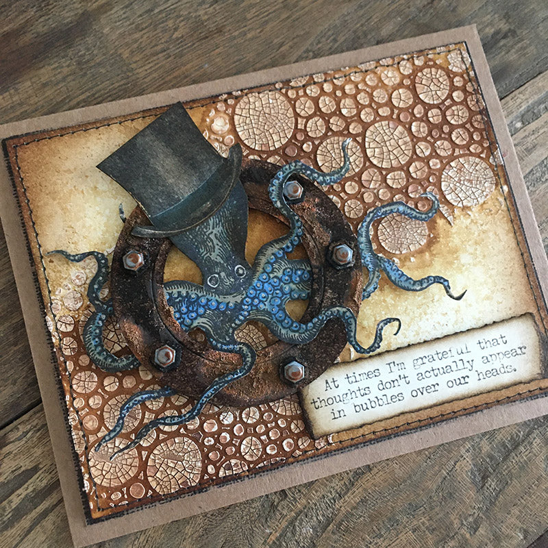 Tim Holtz Cling Rubber Stamps SEA LIFE CMS304 octopus
