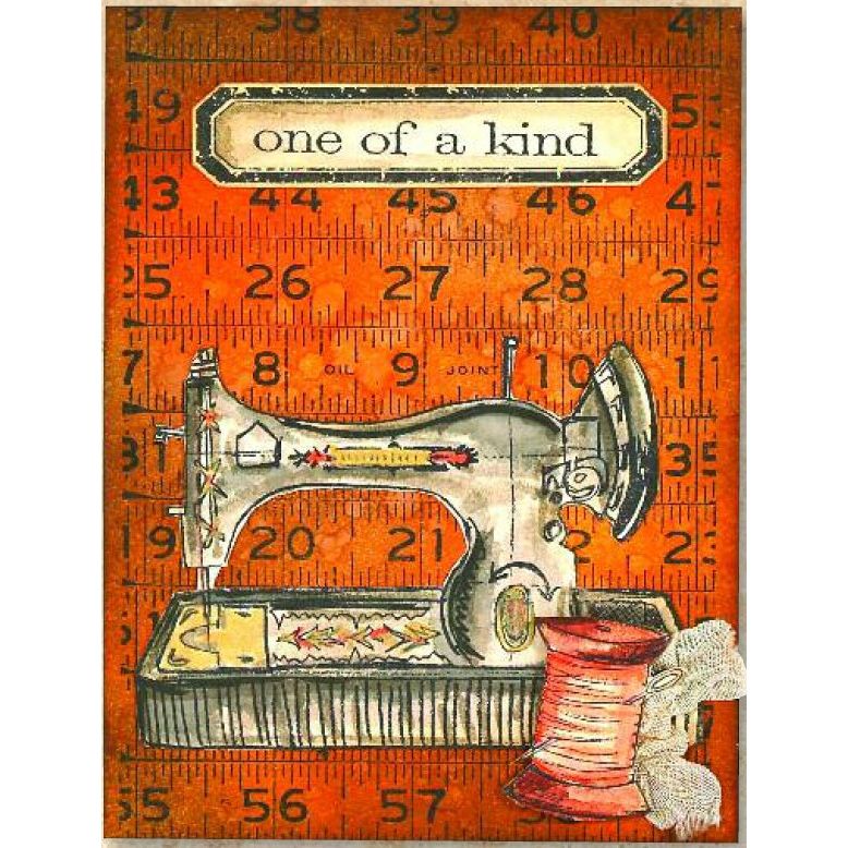 Tim Holtz Cling Rubber Stamps SEWING BLUEPRINT CMS147 sewing