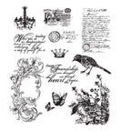 Tim Holtz Cling Rubber Stamps SHABBY FRENCH CMS087
