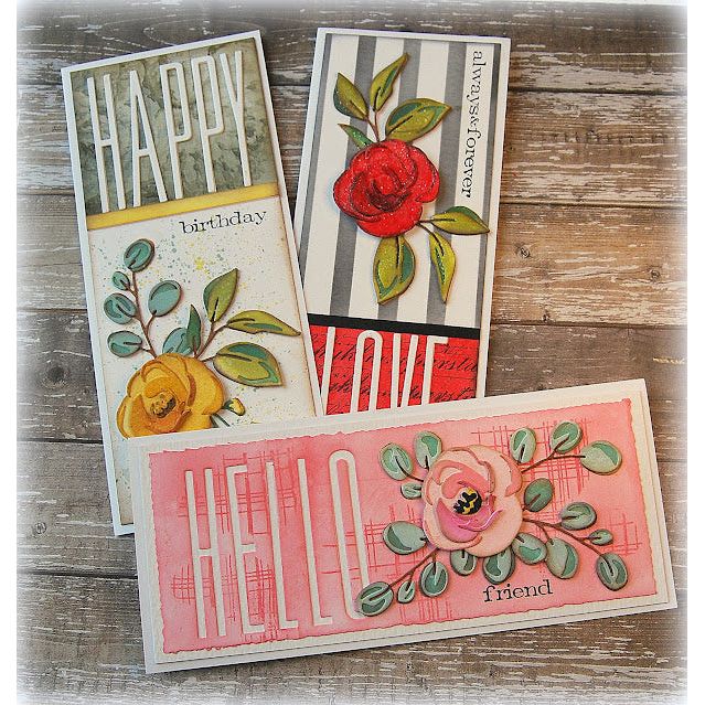 Tim Holtz Cling Rubber Stamps SIMPLE SAYINGS cms155 flowers