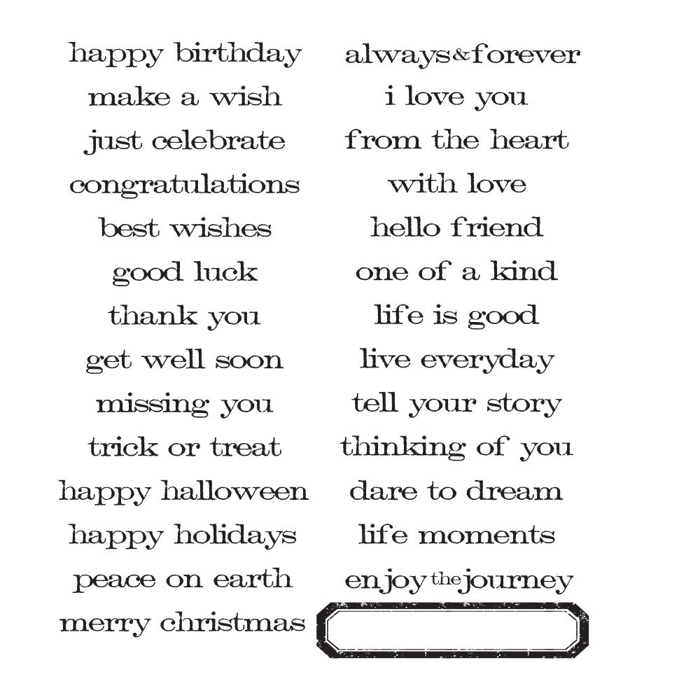 Tim Holtz Cling Rubber Stamps SIMPLE SAYINGS cms155