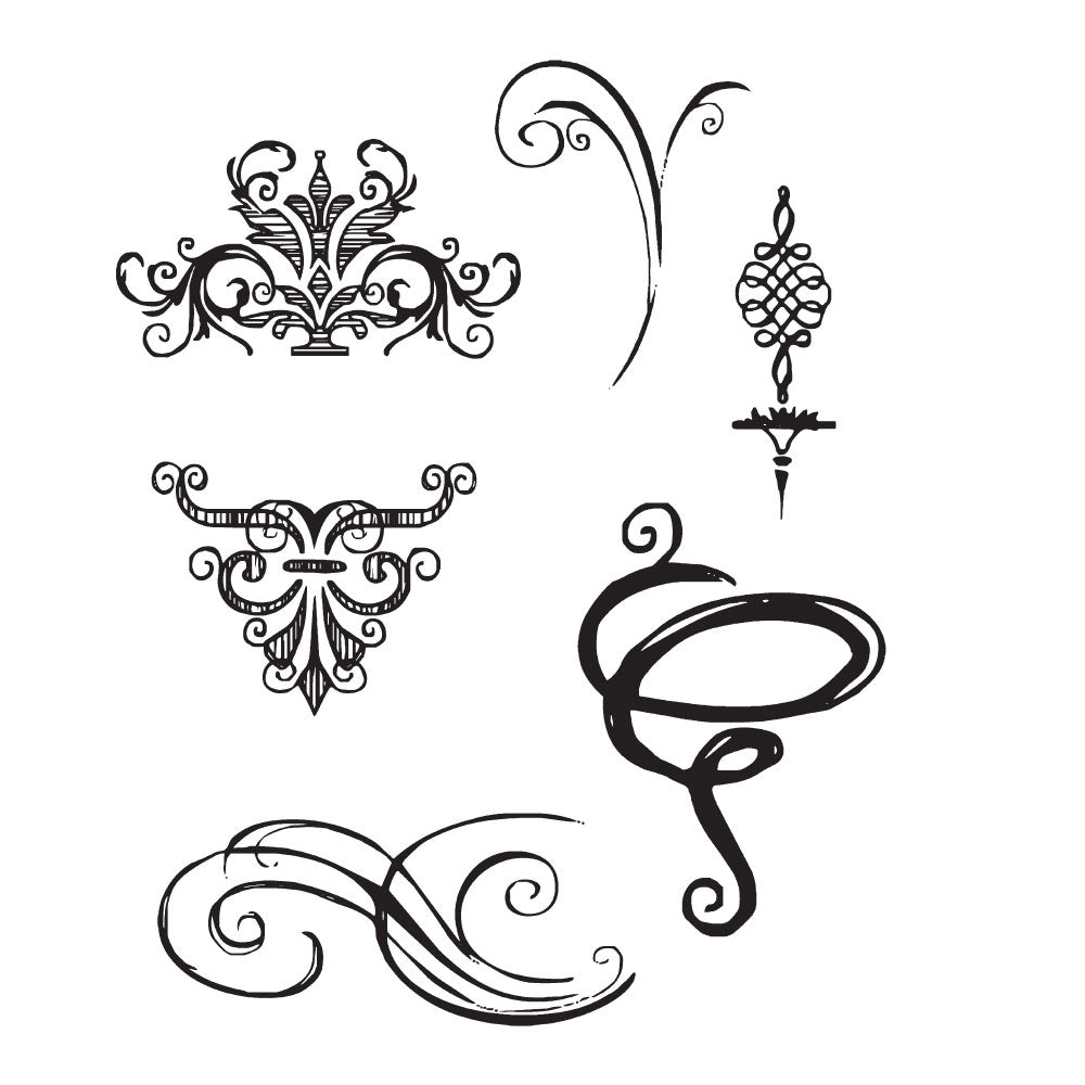 Tim Holtz Cling Rubber Stamps SKETCH ELEMENTS CMS054