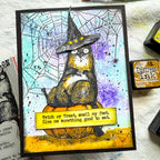 Tim Holtz Cling Rubber Stamps SNARKY CAT HALLOWEEN CMS407 spider web | color-code:ALT01