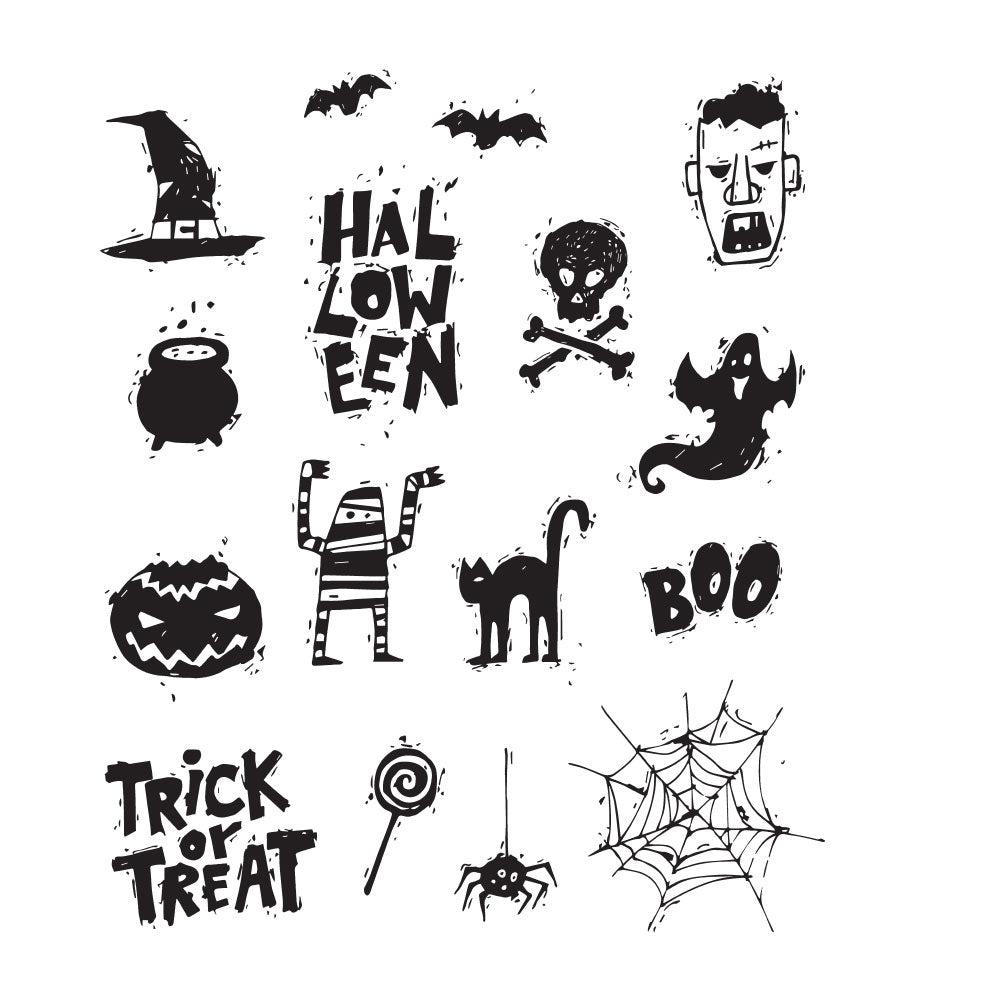 Tim Holtz Cling Rubber Stamps SPOOKY SCRIBBLES CMS349