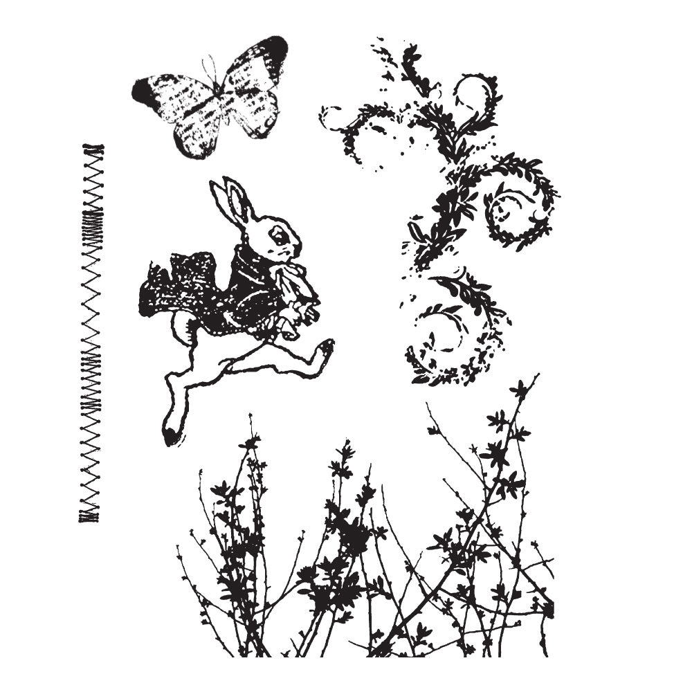 Tim Holtz Cling Rubber Stamps SPRING SPRUNG Easter CMS084