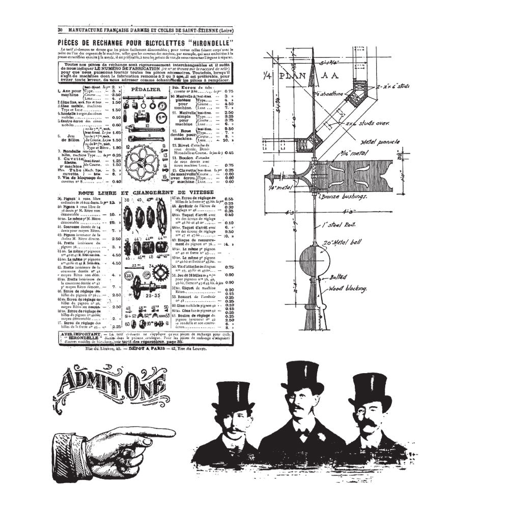 Tim Holtz Cling Rubber Stamps STEAMPUNK CMS107