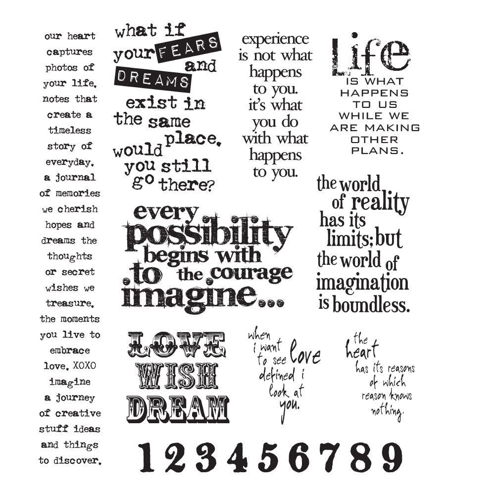 Tim Holtz Cling Rubber Stamps STUFF TO SAY CMS110