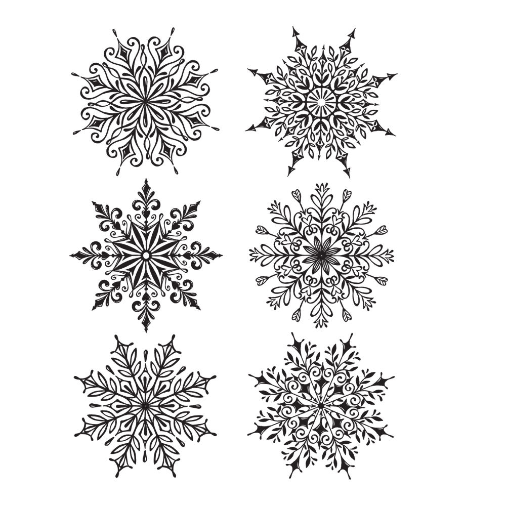 Tim Holtz Cling Rubber Stamps SWIRLY SNOWFLAKES CMS319