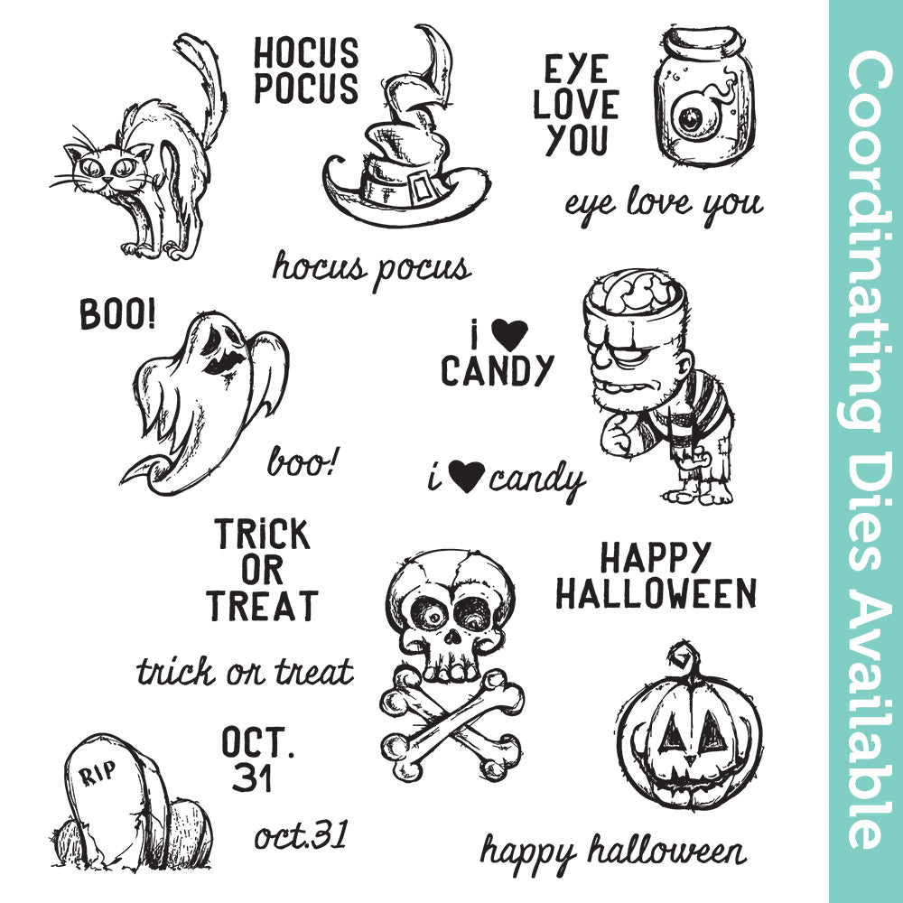 Tim Holtz Cling Rubber Stamps Scared Silly cms311