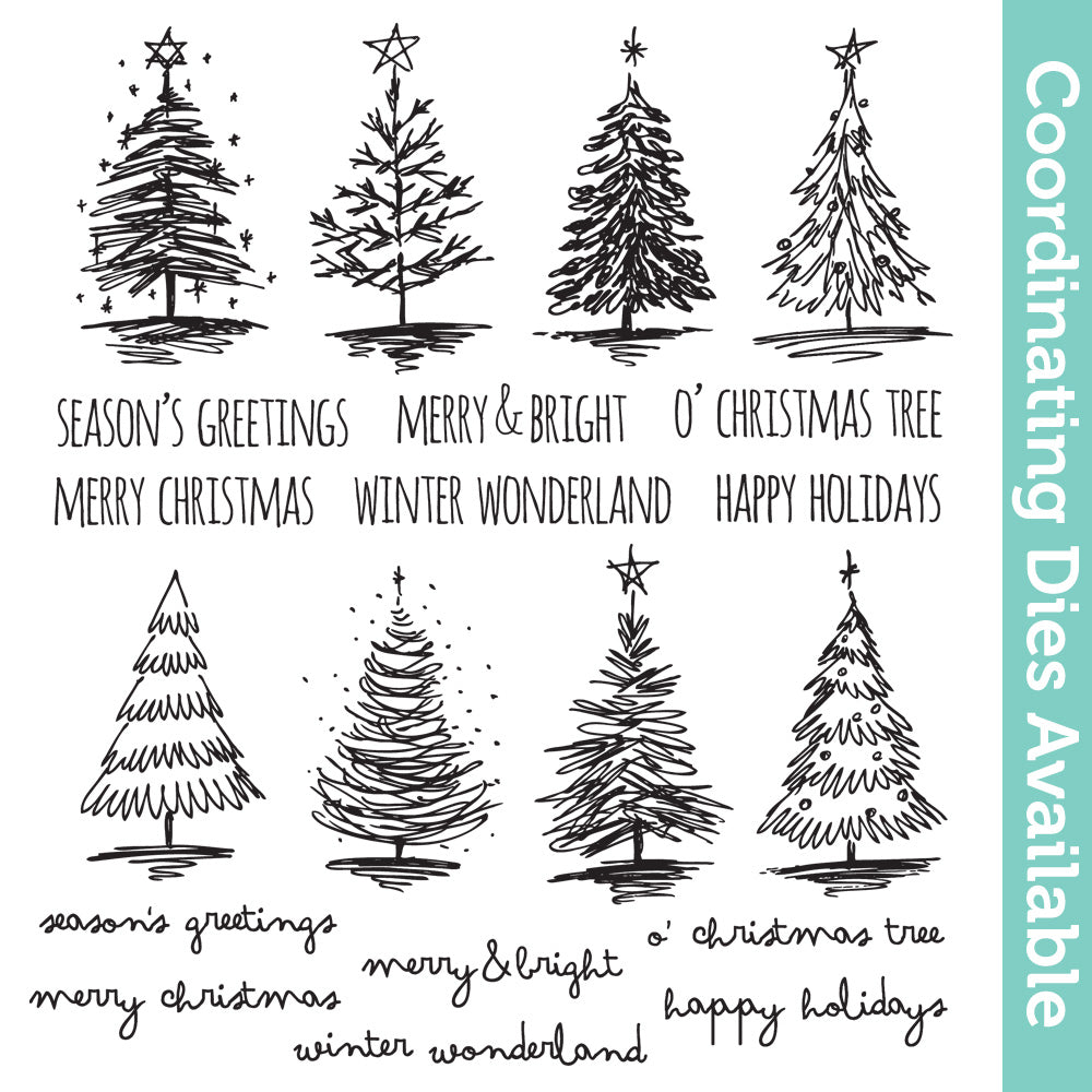 Tim Holtz Cling Rubber Stamps Scribbly Christmas cms249