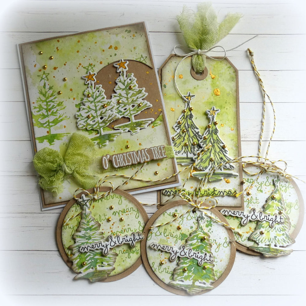 Tim Holtz Cling Rubber Stamps Scribbly Christmas cms249 green