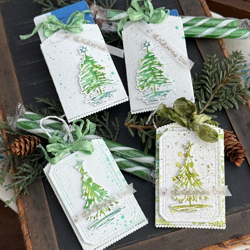 Tim Holtz Cling Rubber Stamps Scribbly Christmas cms249 tree tags