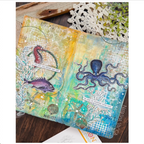 Tim Holtz Cling Rubber Stamps Sea Life cms304 blue octopus card natasha vacca