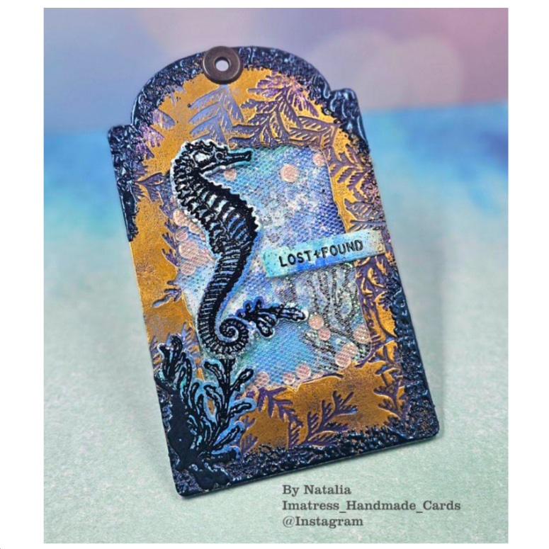 Tim Holtz Cling Rubber Stamps Sea Life cms304 lost and found tag