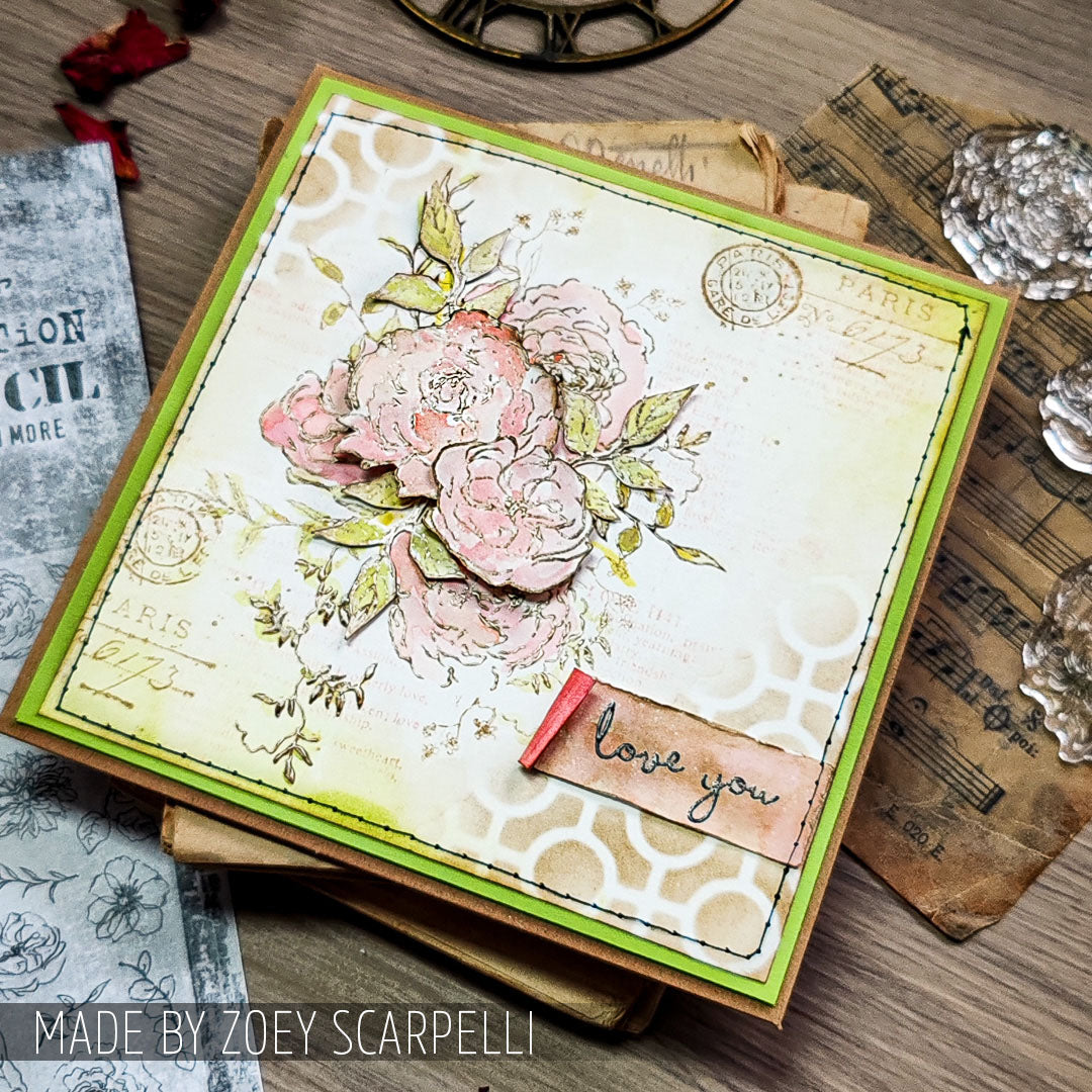 Tim Holtz Cling Rubber Stamps Shabby French cms087 love you
