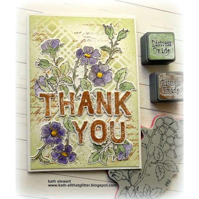 Tim Holtz Cling Rubber Stamps Sign Painter cms484 purple flowers | color-code:ALT05