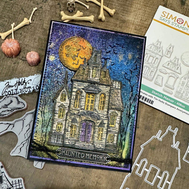 Tim Holtz Cling Rubber Stamps Sketch Manor cms408 full moon
