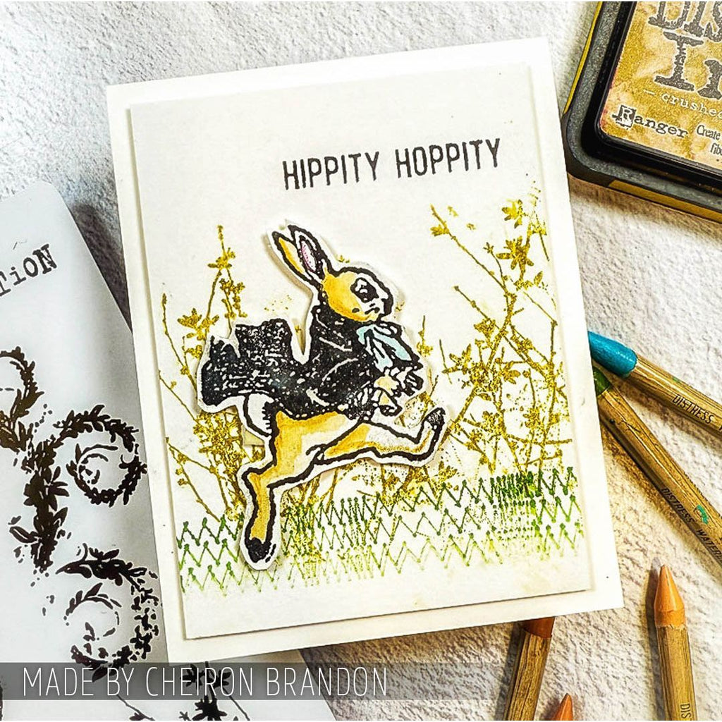 Tim Holtz Cling Rubber Stamps Spring Sprung cms084 greenery