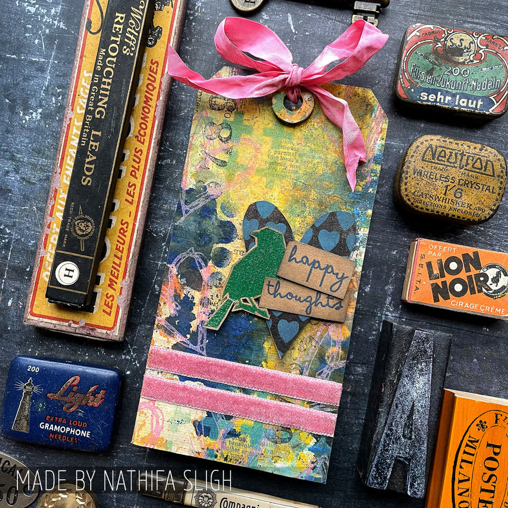 Tim Holtz Cling Rubber Stamps Stuff To Say cms110 happy thoughts