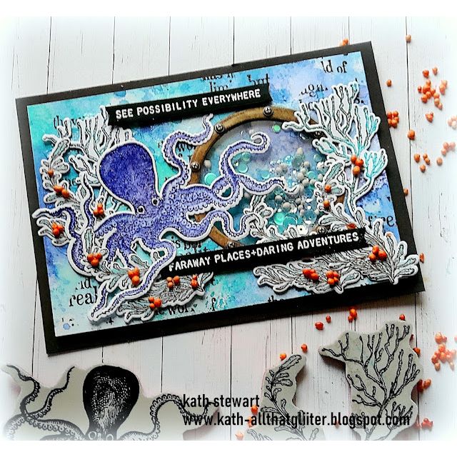 Tim Holtz Cling Rubber Stamps Stuff To Say cms110 sea life shaker card kath stewart | color-code:ALT01
