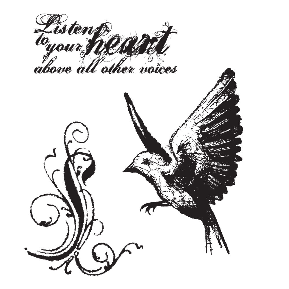 Tim Holtz Cling Rubber Stamps TAKE FLIGHT CMS017