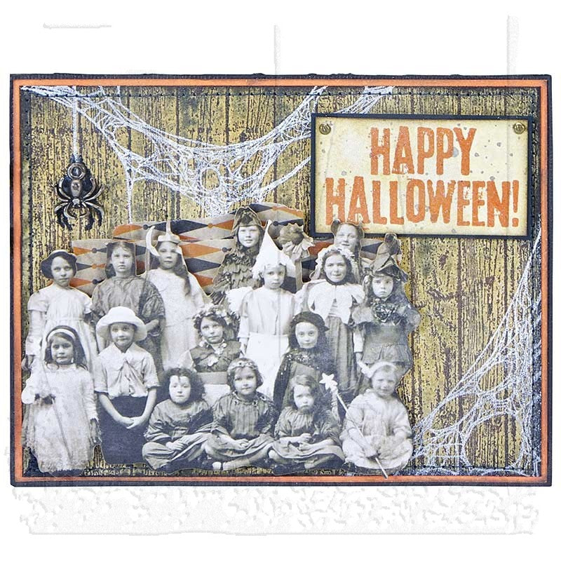Tim Holtz Cling Rubber Stamps TANGLED WEBS CMS346 happy halloween
