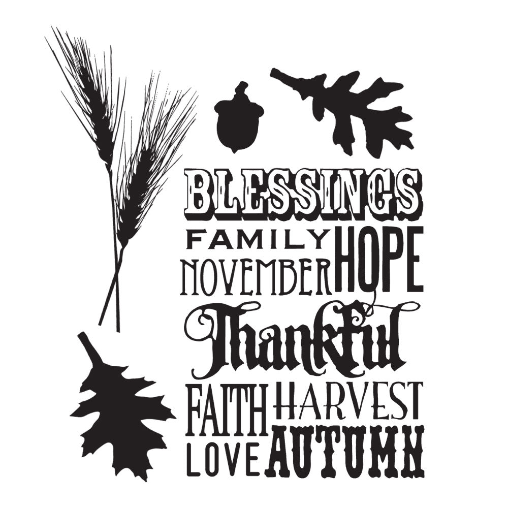 Tim Holtz Cling Rubber Stamps THANKFUL SILHOUETTES CMS116