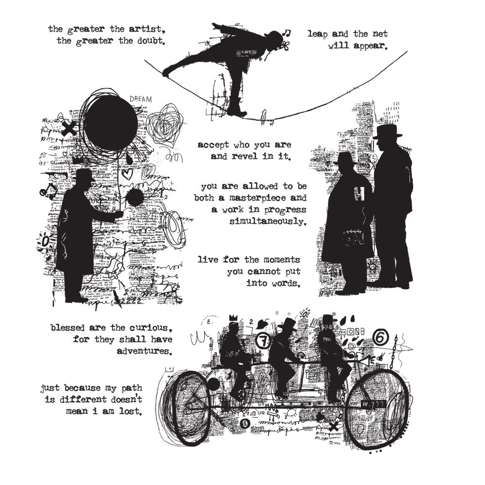 Tim Holtz Cling Rubber Stamps THEORIES CMS329