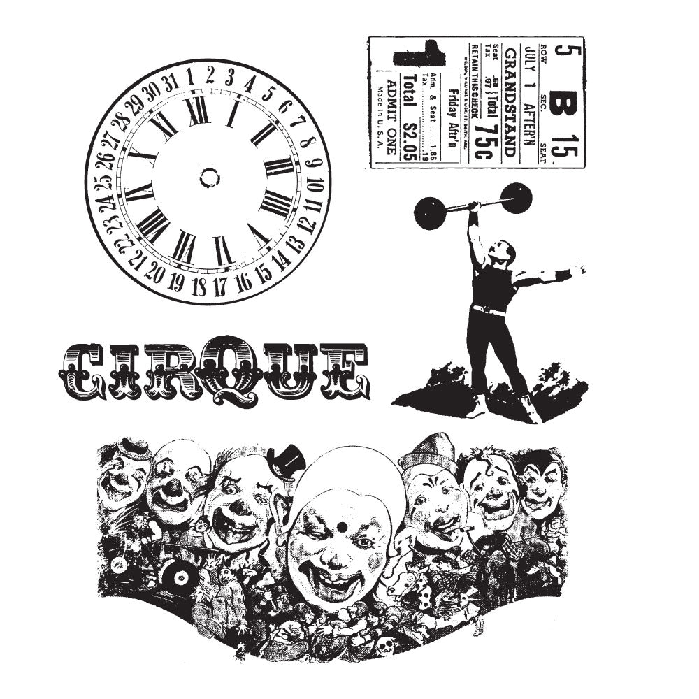 Tim Holtz Cling Rubber Stamps THE BIG TOP Circus cms074