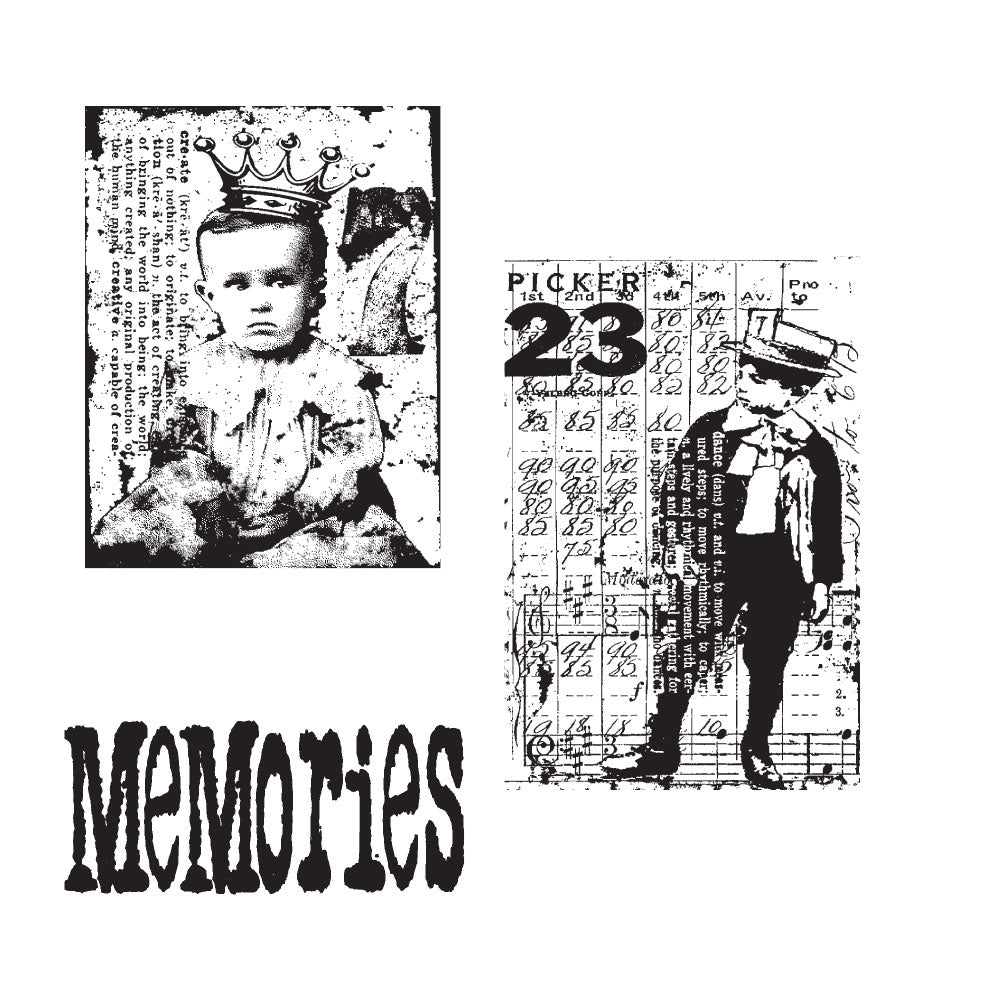 Tim Holtz Cling Rubber Stamps THE BOYS CMS019
