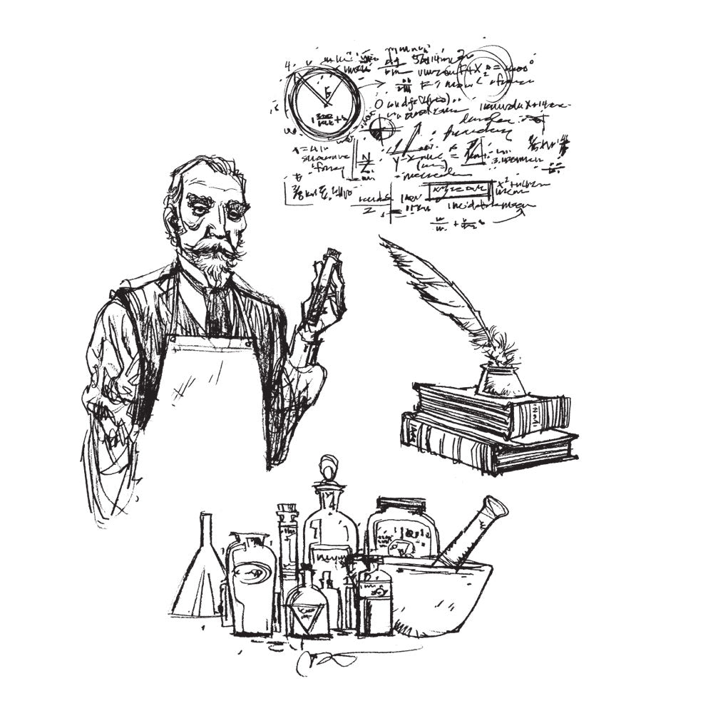 Tim Holtz Cling Rubber Stamps THE CHEMIST cms172