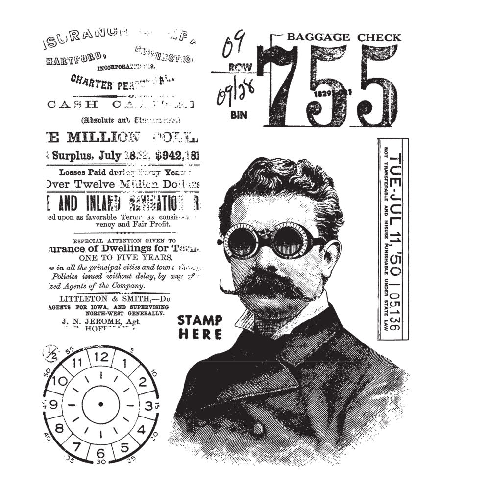 Tim Holtz Cling Rubber Stamps THE PROFESSOR 2 CMS395