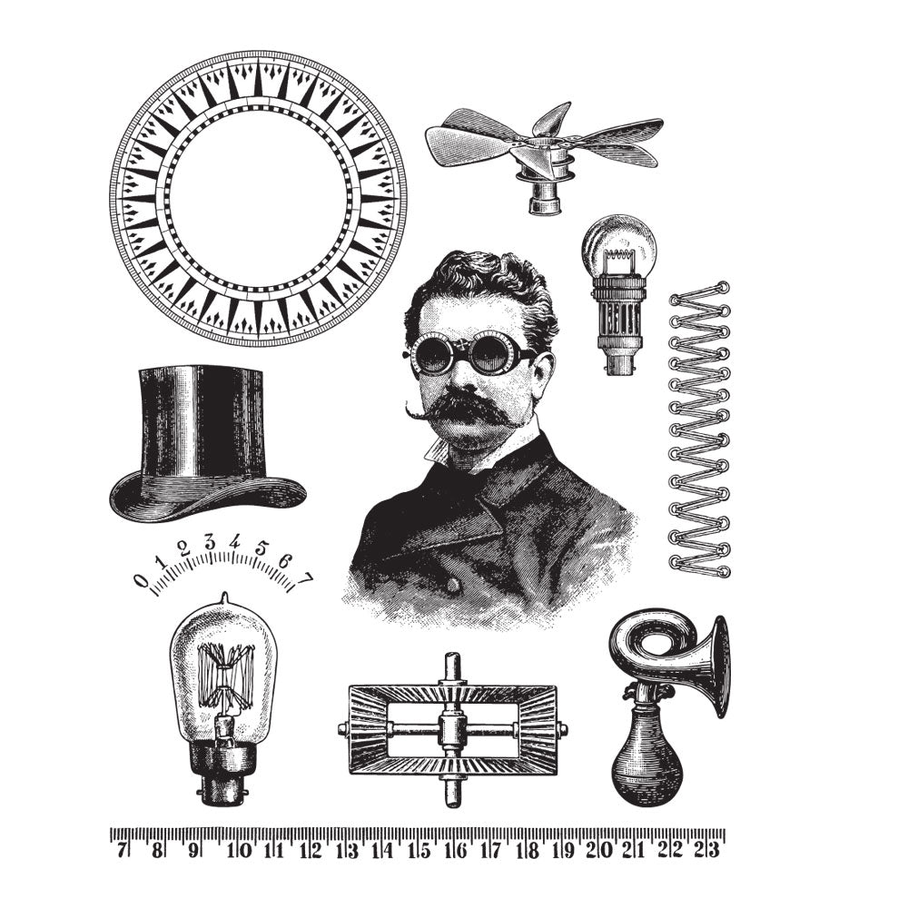 Tim Holtz Cling Rubber Stamps THE PROFESSOR CMS373