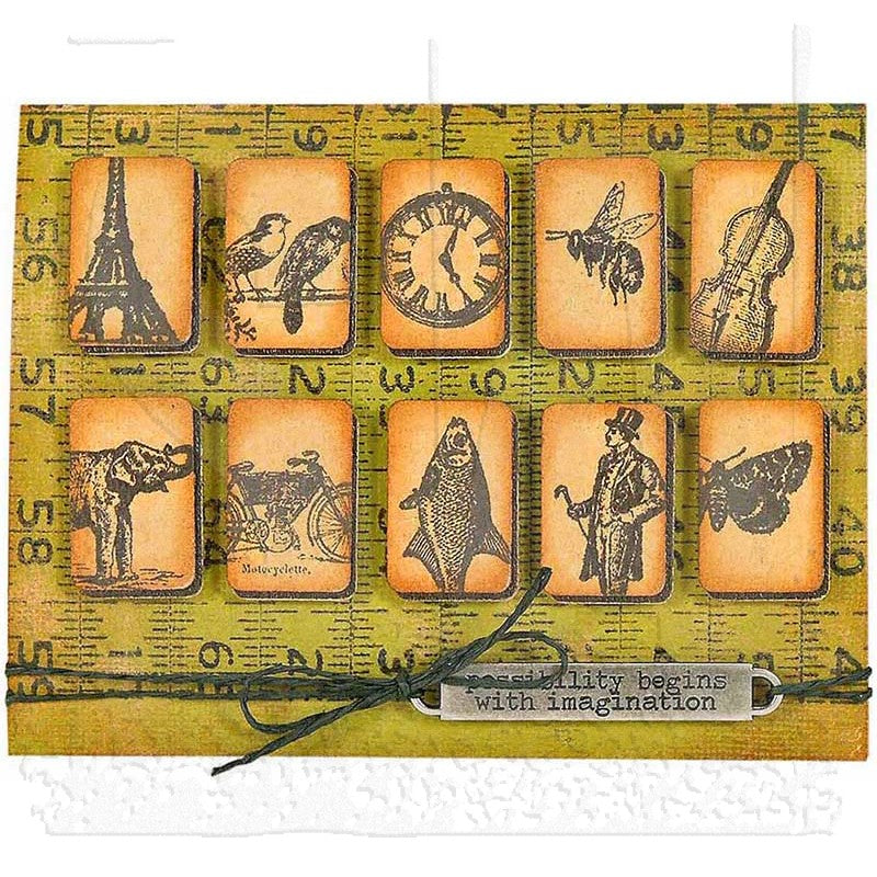 Tim Holtz Cling Rubber Stamps TINY THINGS CMS164 imagination