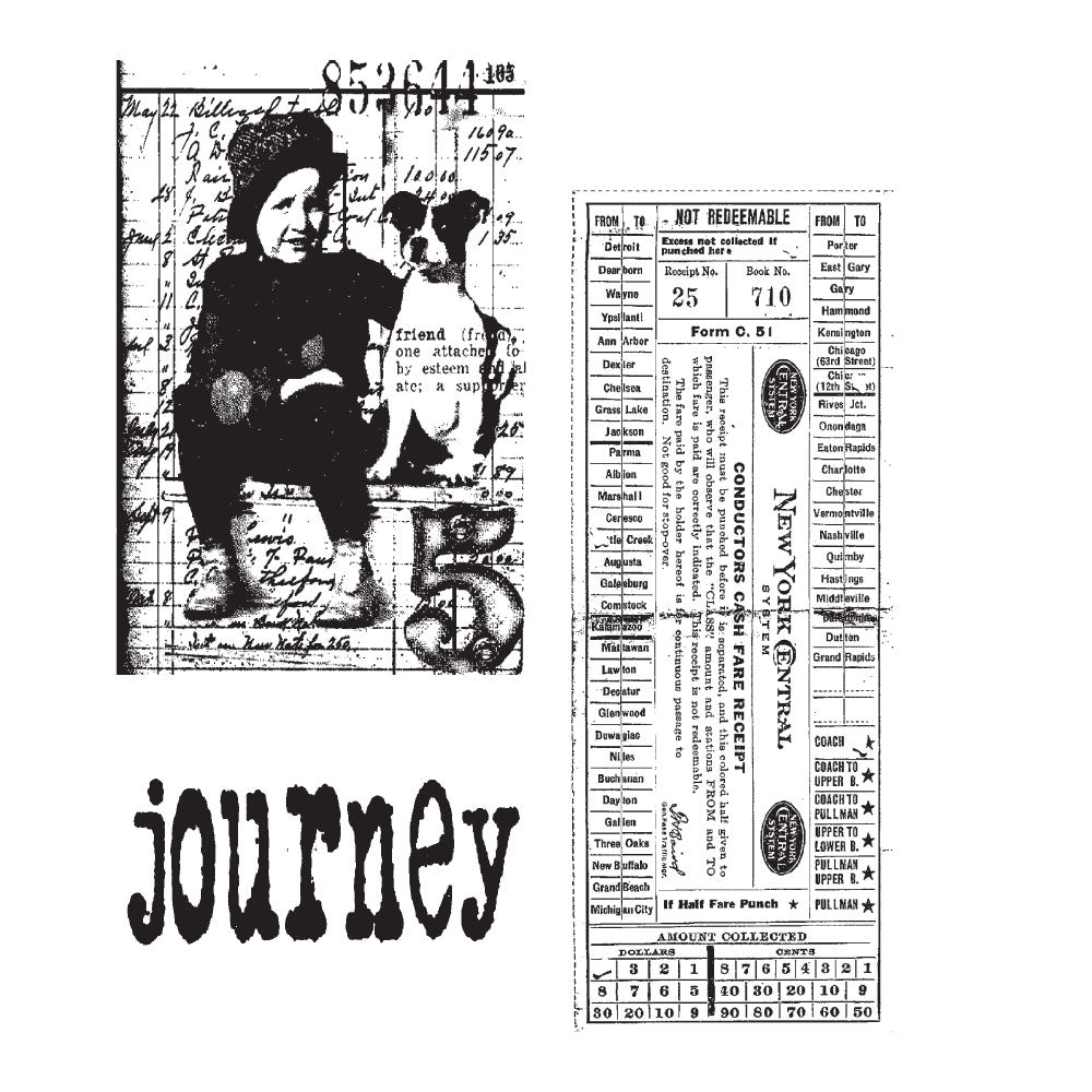 Tim Holtz Cling Rubber Stamps TRAVELING FRIENDS cms022