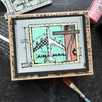 Tim Holtz Cling Rubber Stamps TRAVEL BLUEPRINT CMS148 airplane | color-code:ALT01