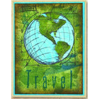Tim Holtz Cling Rubber Stamps TRAVEL BLUEPRINT CMS148 globe