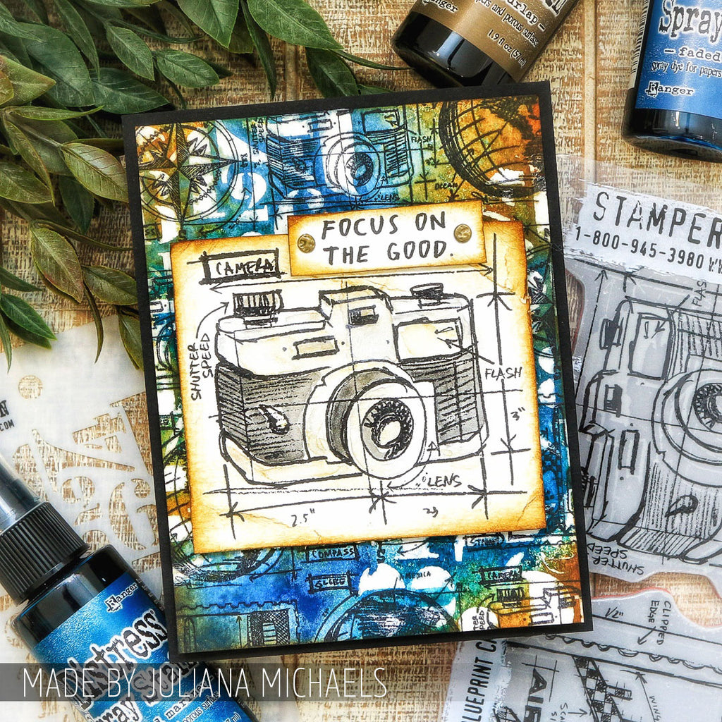 Tim Holtz Cling Rubber Stamps TRAVEL BLUEPRINT CMS148 travel