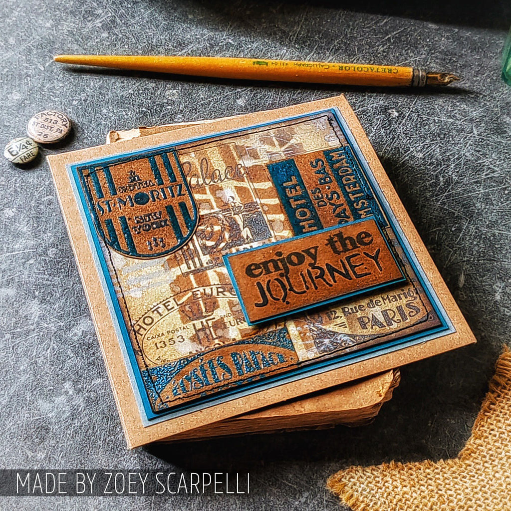 Tim Holtz Cling Rubber Stamps TRAVEL LABELS CMS108 journey