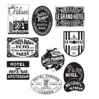Tim Holtz Cling Rubber Stamps TRAVEL LABELS CMS108