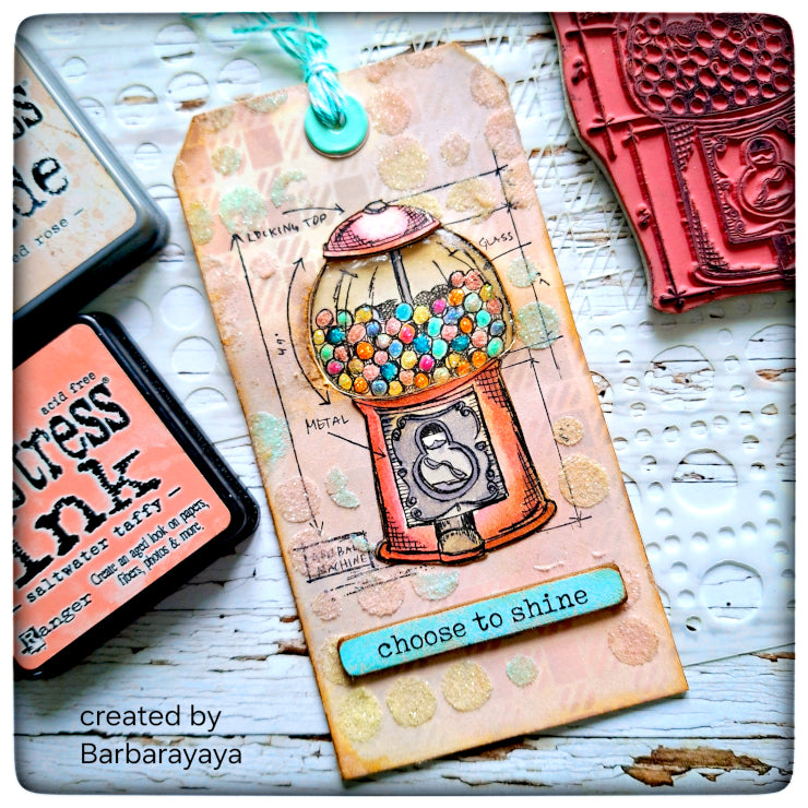 Tim Holtz Cling Rubber Stamps TREATS BLUEPRINT cms195 gumballs | color-code:ALT01