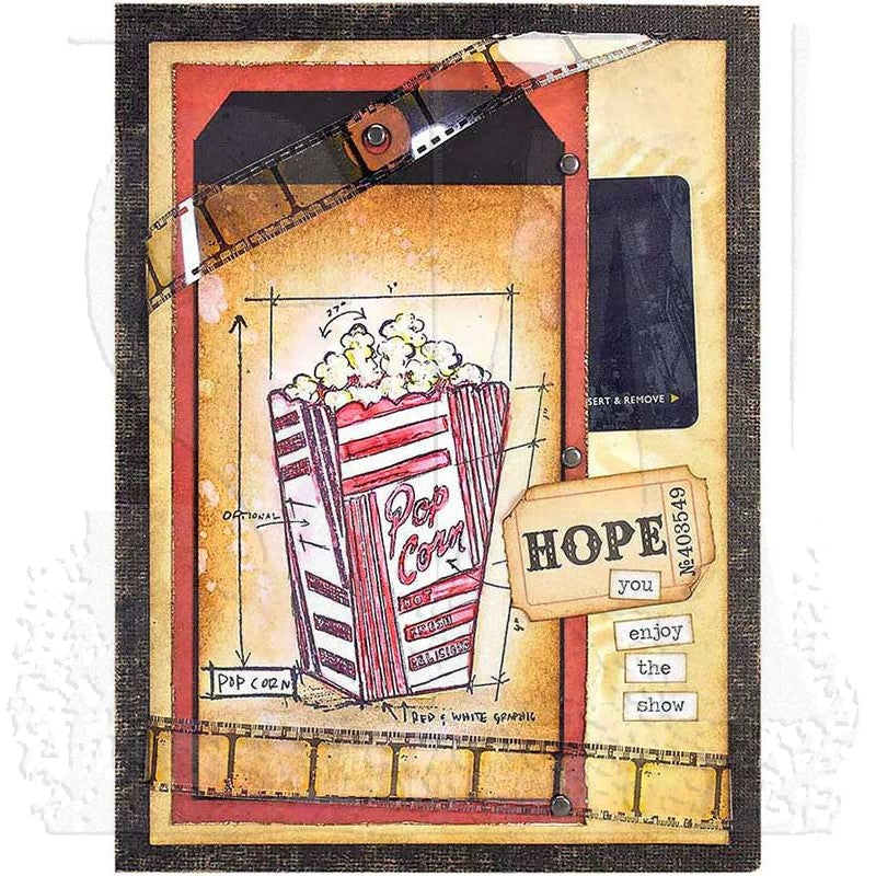 Tim Holtz Cling Rubber Stamps TREATS BLUEPRINT cms195 popcorn