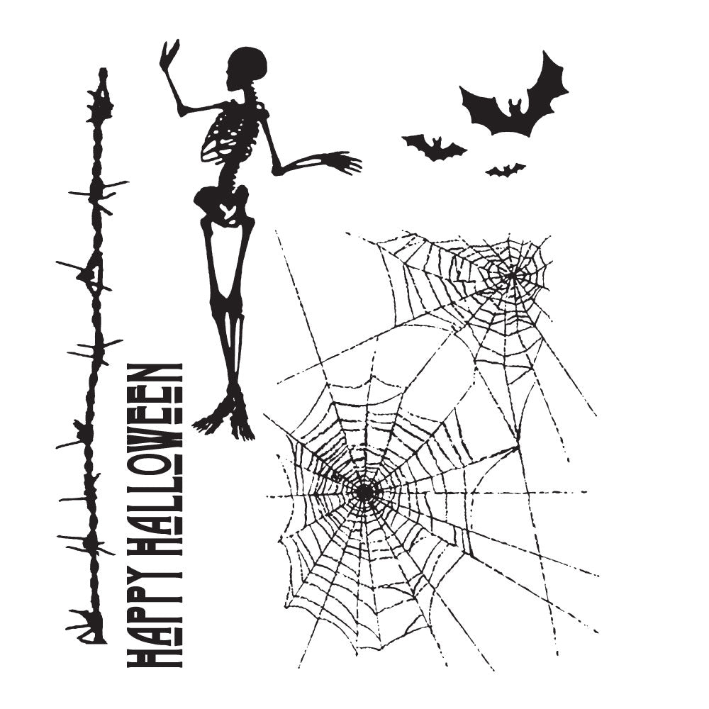 Tim Holtz Cling Rubber Stamps TRICK OR TREAT Halloween CMS050