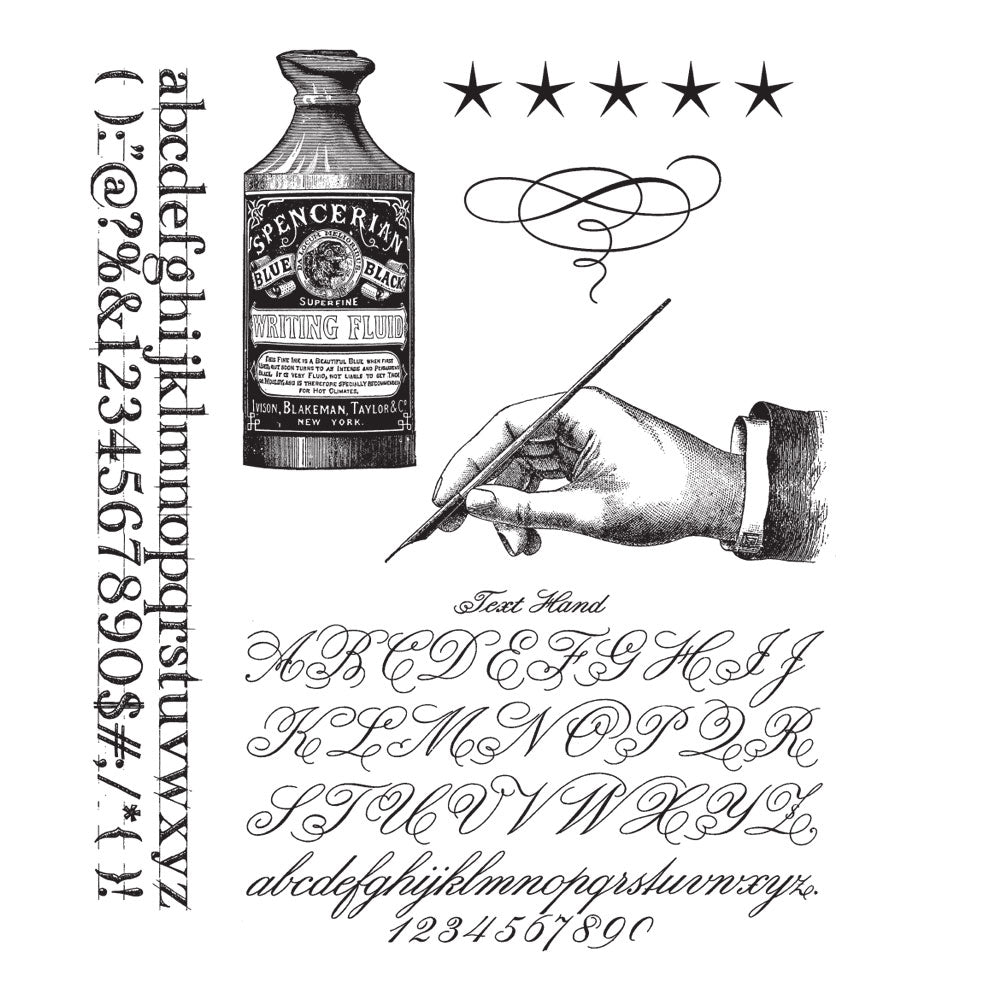 Tim Holtz Cling Rubber Stamps TYPOGRAPHY cms188