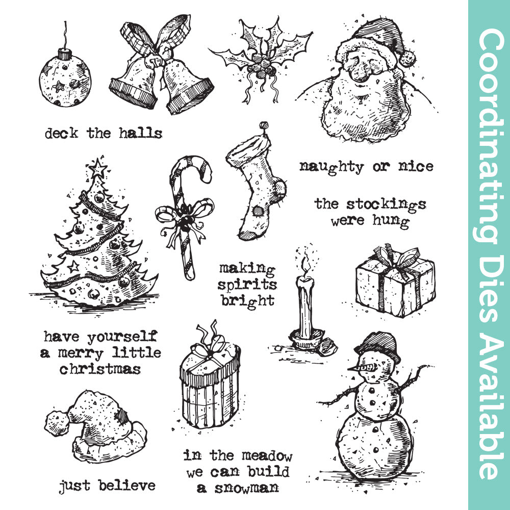 Tim Holtz Cling Rubber Stamps Tattered Christmas cms318