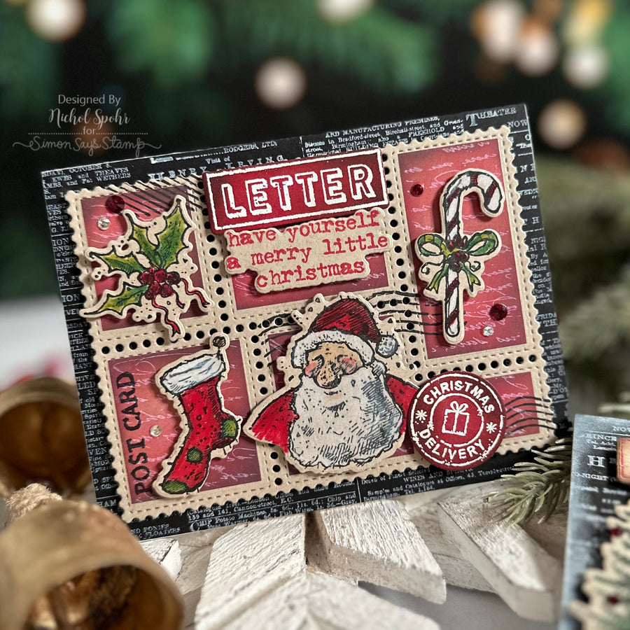 Tim Holtz Cling Rubber Stamps Tattered Christmas cms318 merry | color-code:ALT01